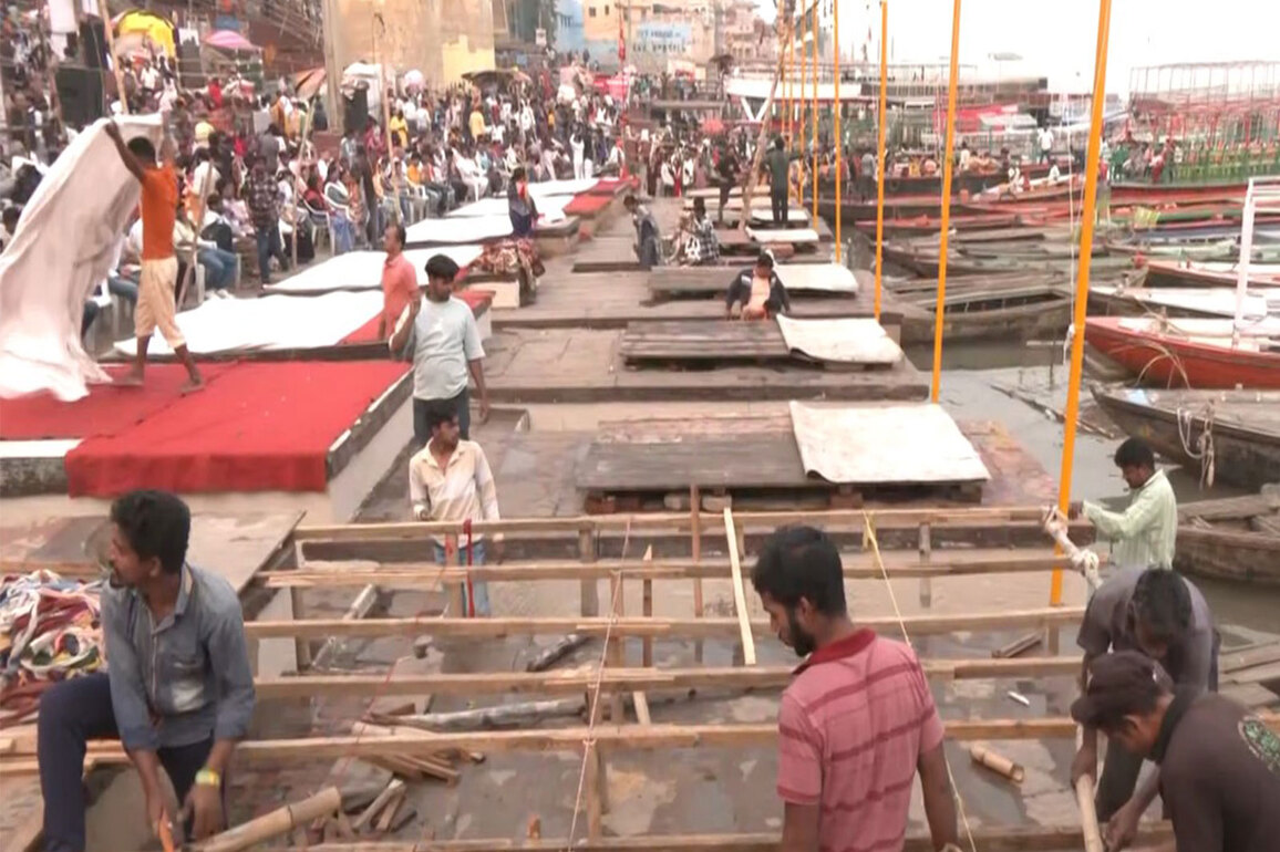Preparations in full swing at Varanasi's Ganga Ghats for Dev Deepawali