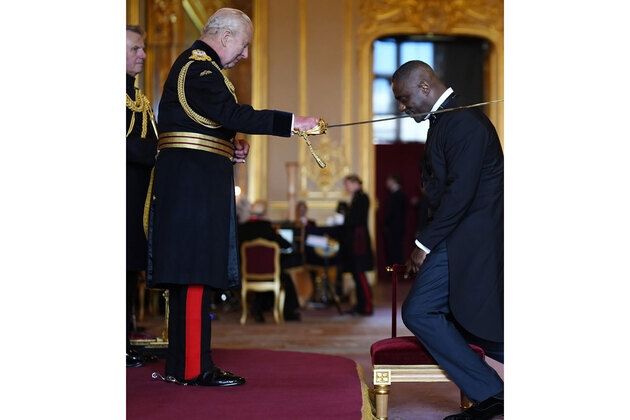 Actor Idris Elba knighted by King Charles at Windsor Castle