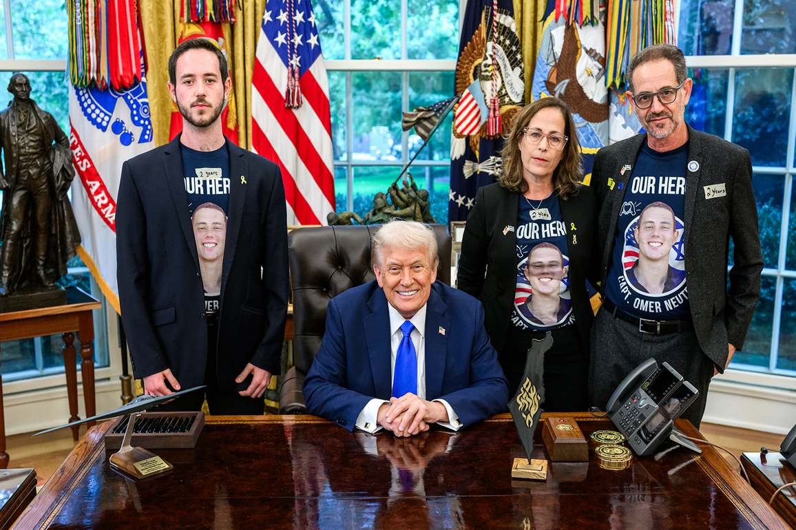 Trump holds talks with former Hamas hostage, family of slain IDF soldier as Gaza conflict reaches two-year mark