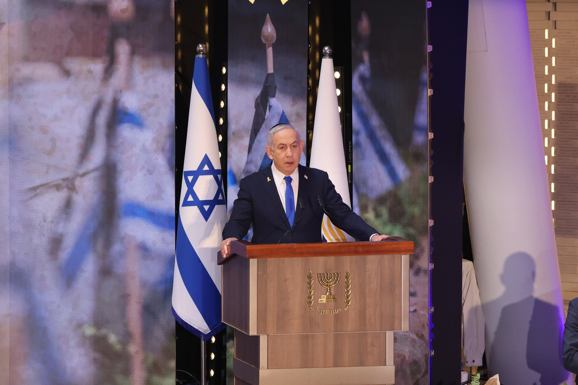 MIDEAST-JERUSALEM-MEMORIAL DAY-NETANYAHU