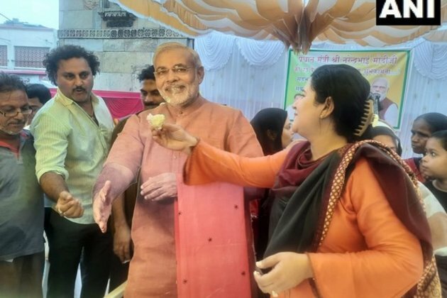 Members of BJP minority cell celebrate PM Modi's 73rd birthday in Ahmedabad