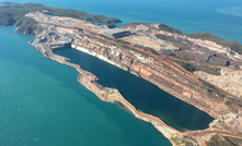 Seawall reconstruction at the Koolan Island mine earlier this year