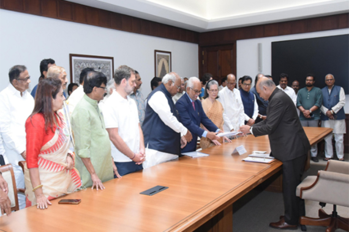 INDIA Bloc's VP Nominee B Sudershan Reddy files nomination, pledges to "discharge role with impartiality and dignity"