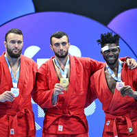 (SP)CHINA-CHENGDU-THE WORLD GAMES 2025-SAMBO-MEN'S COMBAT -98KG-VICTORY CEREMONY (CN)