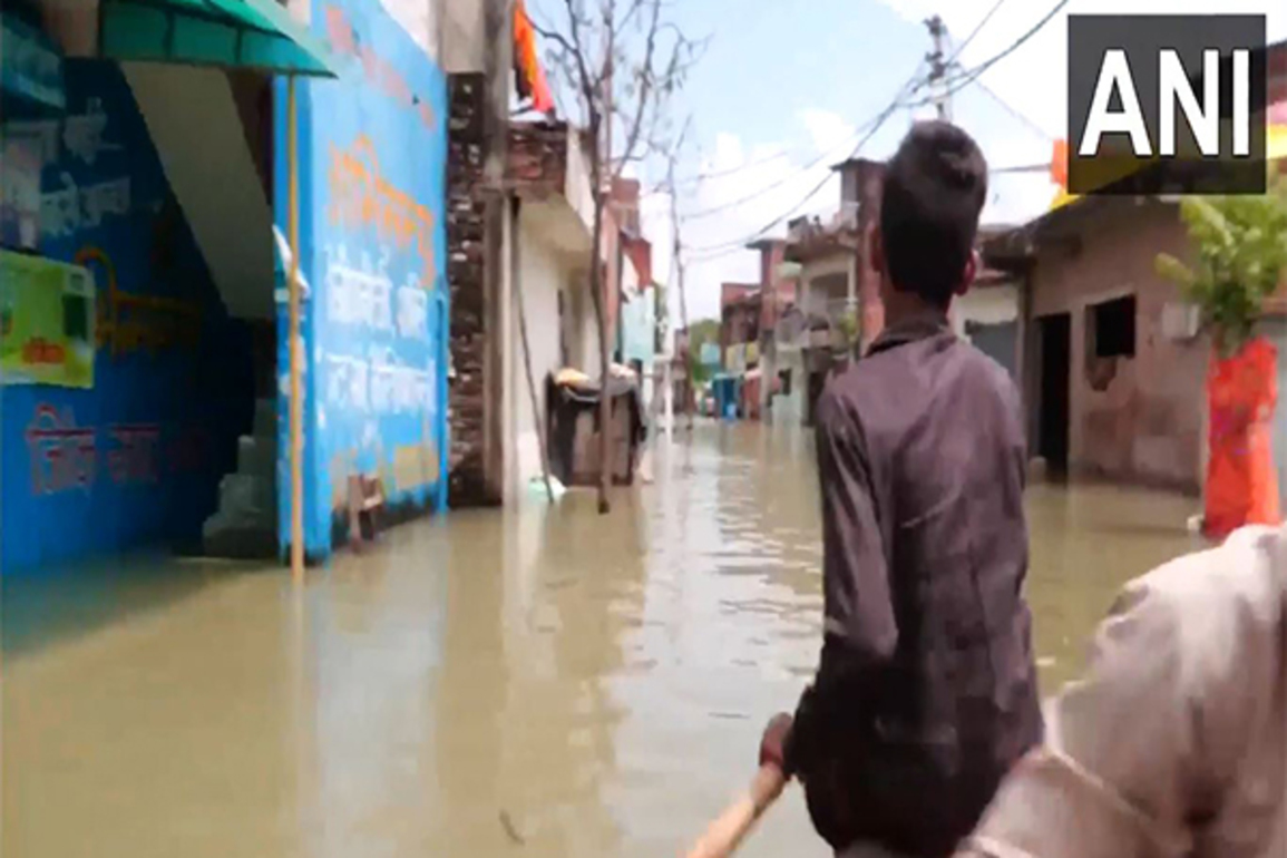Residential areas in Kanpur submerged after Ganga water level rises following continuous rainfall
