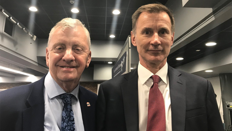 BMF CEO John Newcomb with Jeremy Hunt MP, Chancellor of the Exchequer.