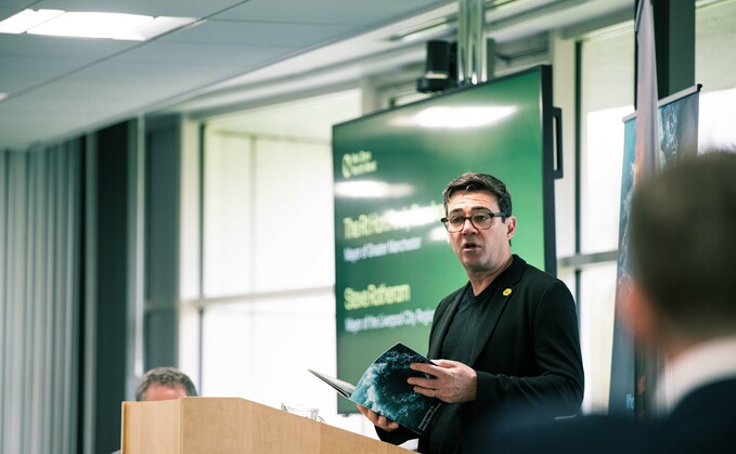Mayor of Greater Manchester Andy Burnham delivers keynote speech | Credit: Net Zero North West