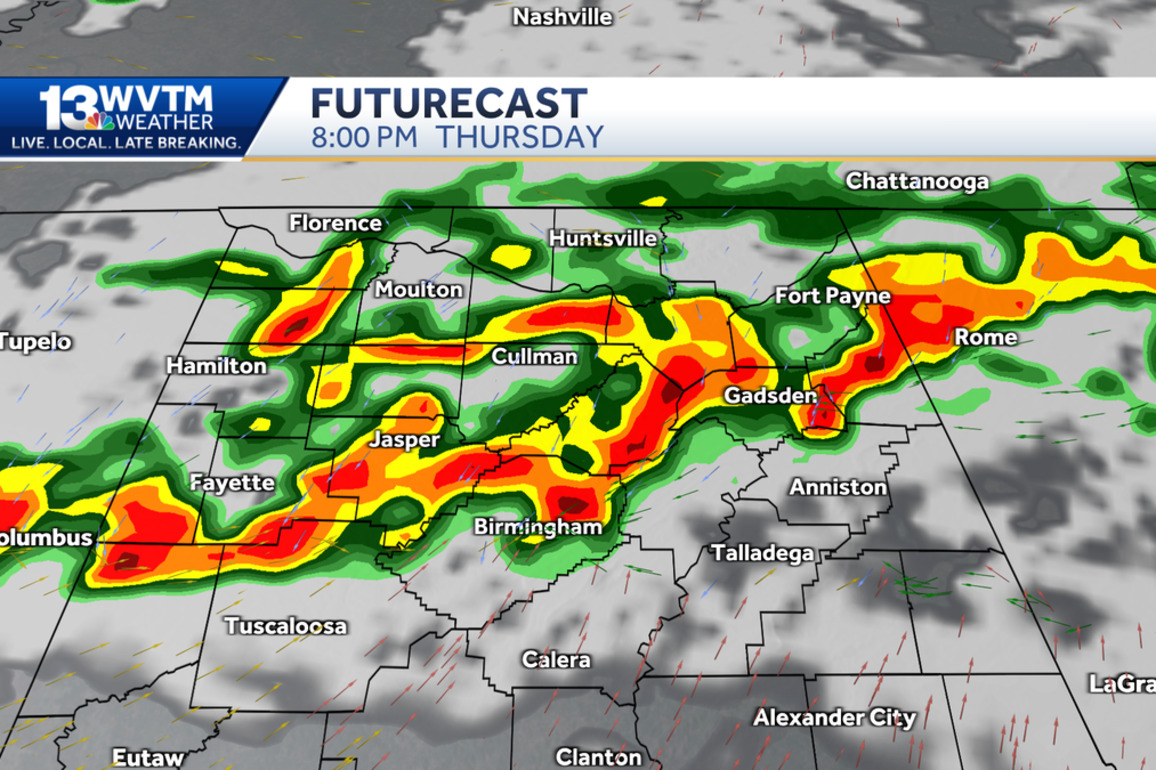 Lows in the 20s and 30s Wednesday, timing severe storms Thursday