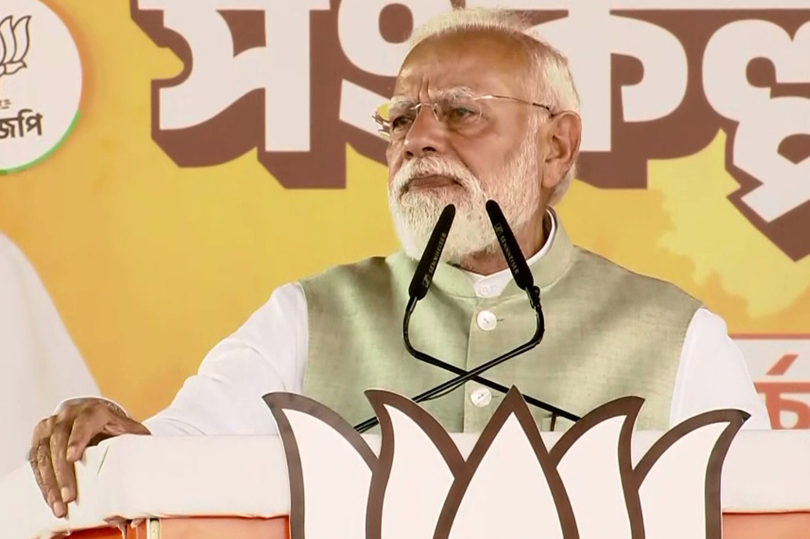 PM Modi accuses Trinamool Congress government of "jungle raj", says change etched in hearts of people in Bengal