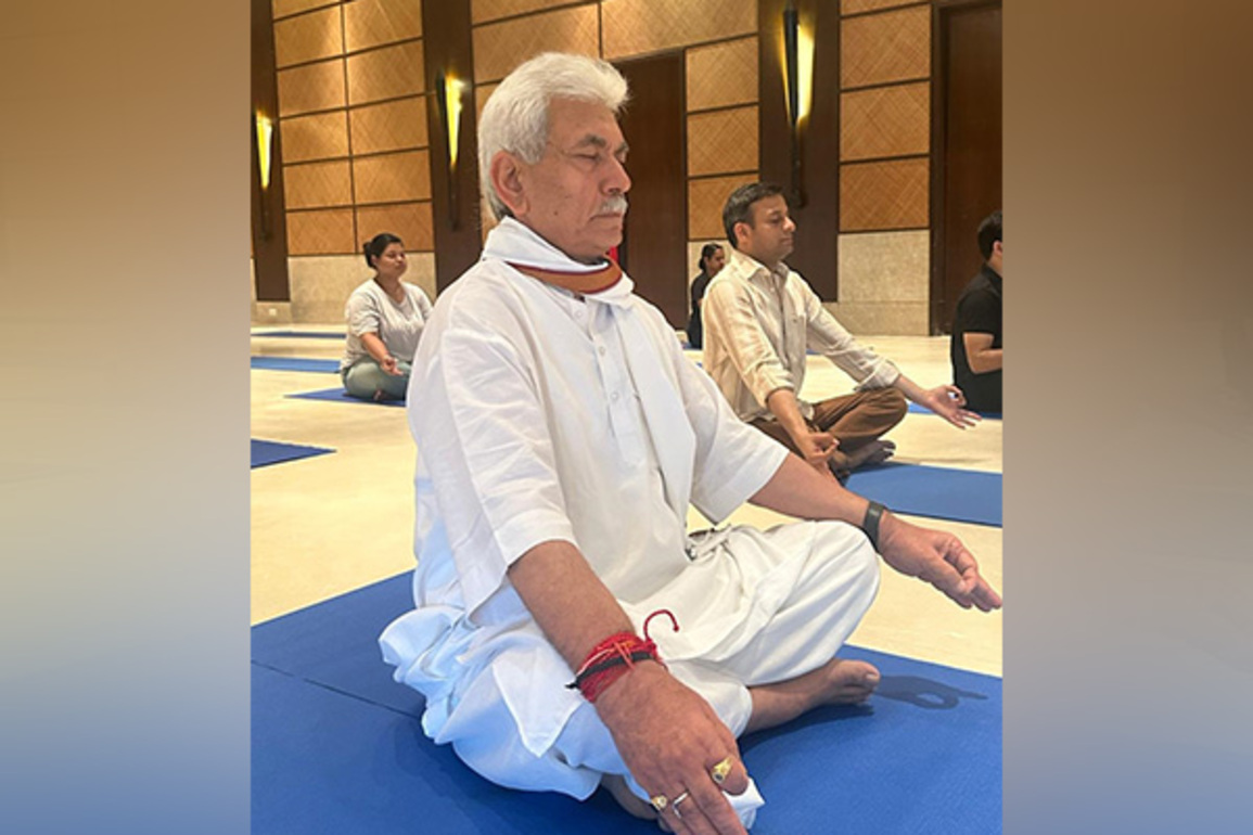 "Reduces stress, enhances quality of life": J-K LG Manoj Sinha participates in 11th International Yoga Day