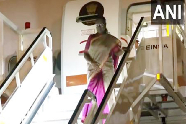 President Droupadi Murmu arrives in Portugal's Lisbon