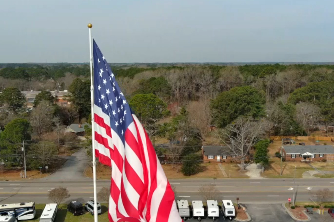 Camping World closes one of two Greenville locations amid controversy over huge flag