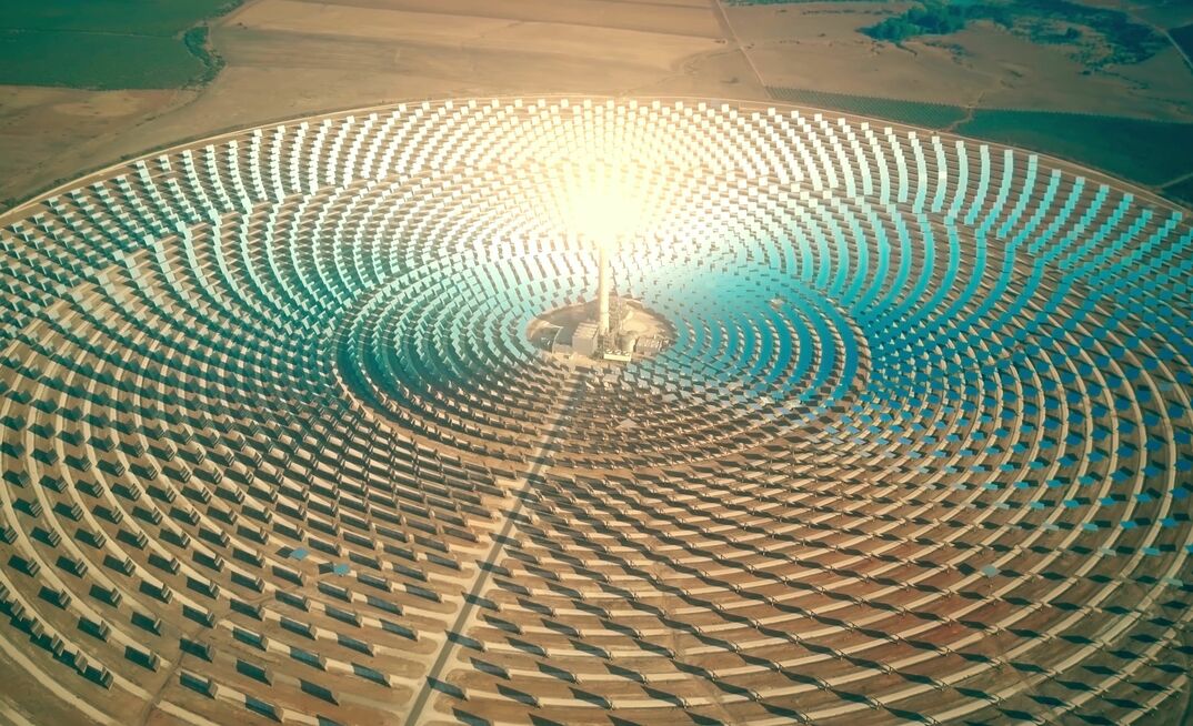 A concentrated solar thermal plant.