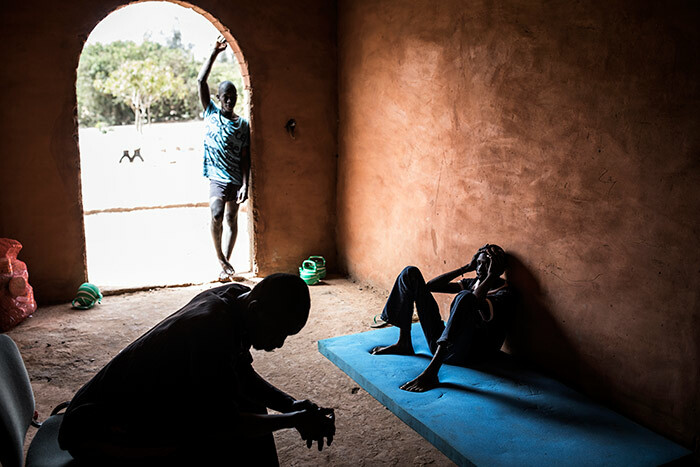  oung homeless men wait for a doctor in a quarantined area at a refuge for newly arrived street children outside akar on pril 10 2020