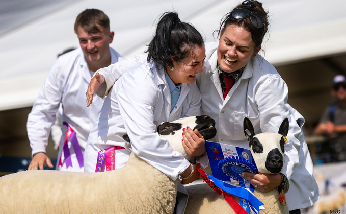 Sophie McCarlie (left) winning Royal Highland
Show champion, and Angie Burgess (right)
who was awarded reserve champion