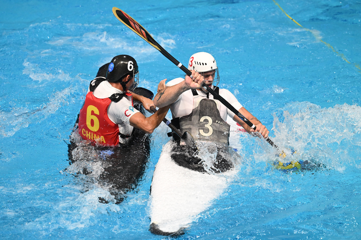 (SP)CHINA-CHENGDU-THE WORLD GAMES 2025-CANOE POLO-MEN'S QUARTERFINAL-DEN VS CHN (CN)