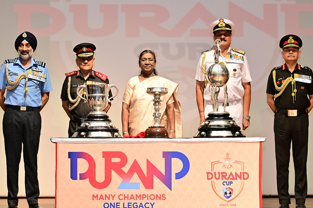 President of India unveils Trophies of Durand Cup Tournament