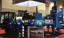 The VersaDrill GT8 mounted on a Prinoth tracked vehicle on show at PDAC