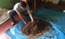 Ferruginous soil hosting approximately 20% zinc at Bongara