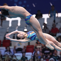 (SP)SINGAPORE-WORLD AQUATICS CHAMPIONSHIPS-DIVING-MIXED 3M SYNCHRONISED