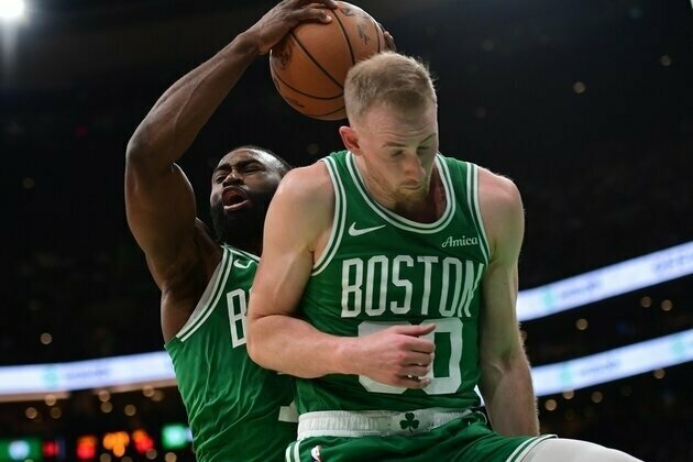 Sam Hauser drills nine treys, leads Celtics past Jazz