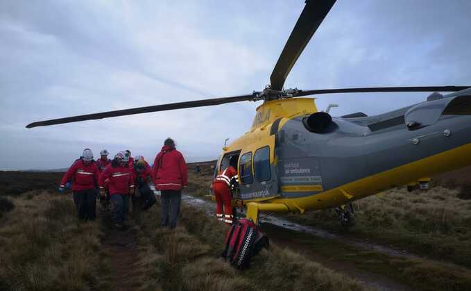The woman sustained an open lower leg fracture after being 'attacked' by a cow (Edale Moutain Rescue Team)