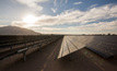 A solar farm using First Solar panels.