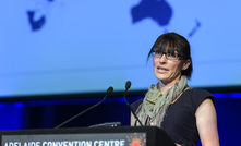 Kim Ferguson speaking at the Copper to the World Conference in Australia