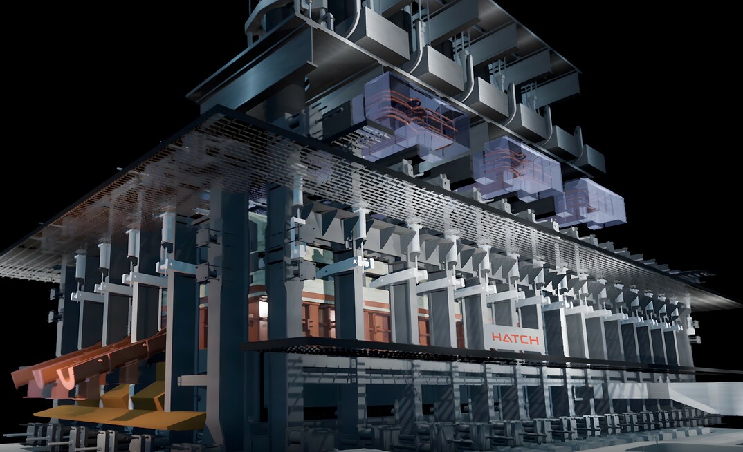 A rendering of a commercial-scale Hatch CRISP+ smelting furnace.