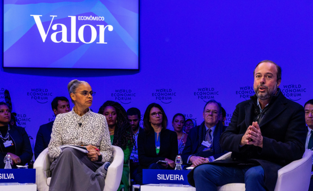 Ministros Marina Silva e Alexandre Silveira no Fórum Econômico Mundial, em Davos/Divulgação
