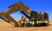  The Hampton Mining and Civil team with the Cat 6015B excavator.