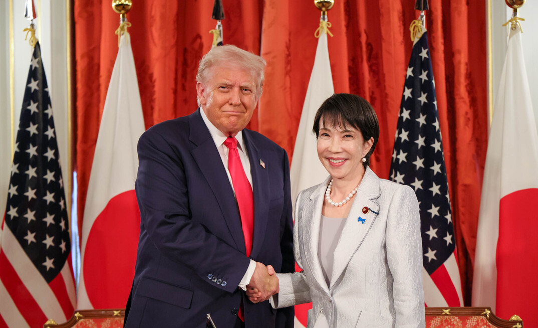 US president Donald Trump and Japan's prime minister Sanae Takaichi