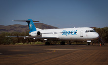 A Skywest Airlines plane, used to convey workers to Rio Tinto Group's West Angelas iron ore mine in the Pilbara