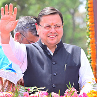 Uttarakhand CM Dhami participates in a program marking three years of good governance by state government