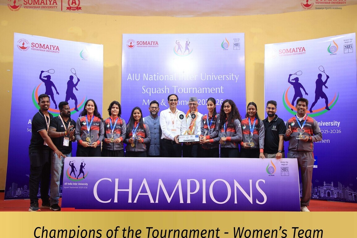 Somaiya Vidyavihar University men's, women's teams win AIU Inter-University Squash Tournament 2025-26