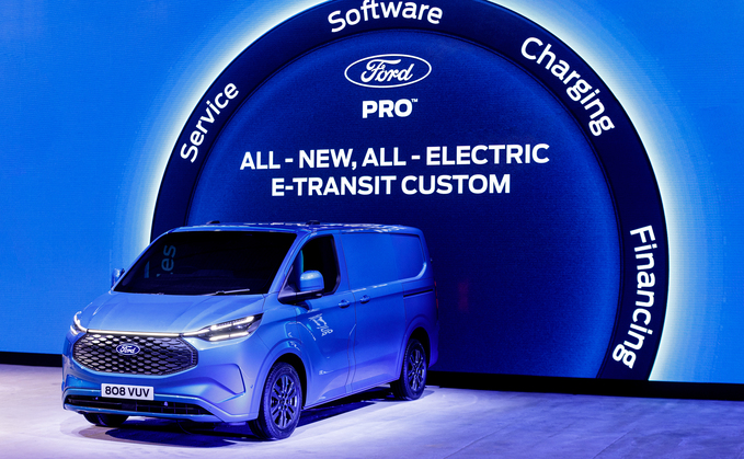 The all-new E-Transit Custom boasts a 236-mile driving range on a single charge | Credit: Ford