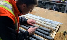  Winsome's Chris Evans examining drill core