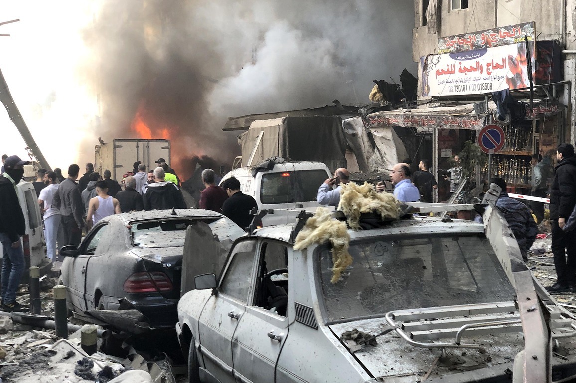 (SpotNews) LEBANON-BEIRUT-AIRSTRIKE-AFTERMATH