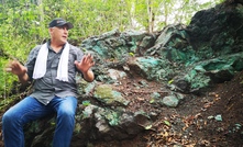  "It is this big" says Dr Chris Grainger at the Uru outcrop at Max Resources' Cesar project in Cesar, Colombia