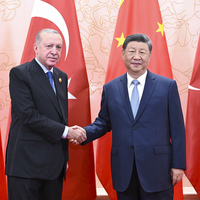 (SCO Tianjin Summit) CHINA-TIANJIN-XI JINPING-TURKISH PRESIDENT-MEETING (CN)