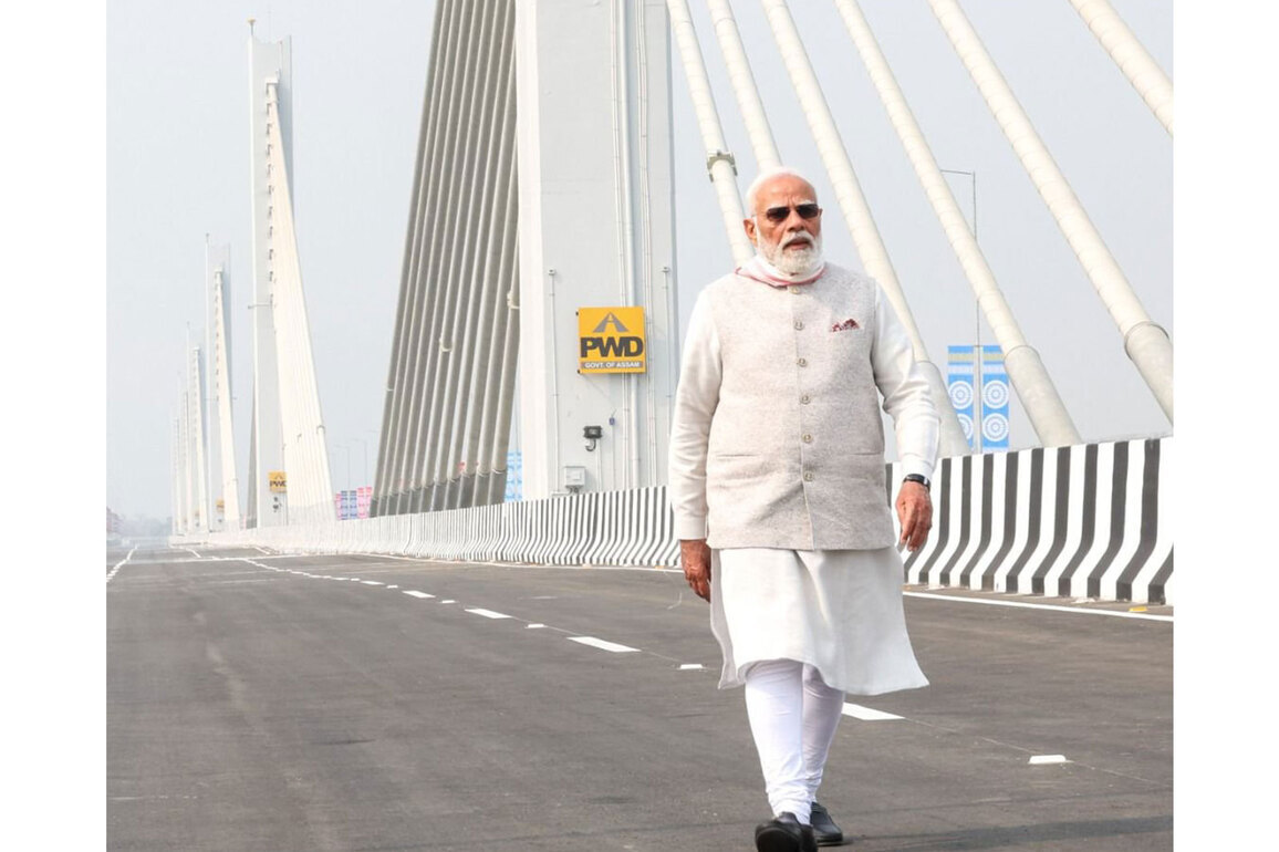 "Vital infrastructure project for Guwahati": PM Modi hails inauguration of Kumar Bhaskar Varma Setu
