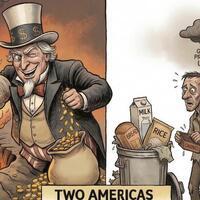 AI Cartoon | Squandering vs Starving