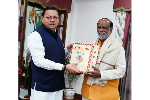 Uttarakhand CM Pushkar Singh Dhami meets BJP's OBC Morcha President K Laxman