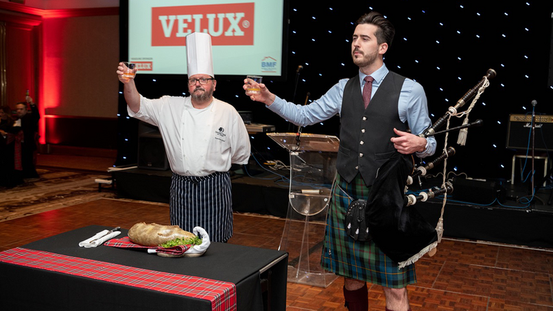 Addressing the haggis at the BMF's Burns Supper
