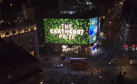 Picadilly Circus lights up celebrate inaugural Earthshot prize last October | Credit: Earthshot Prize