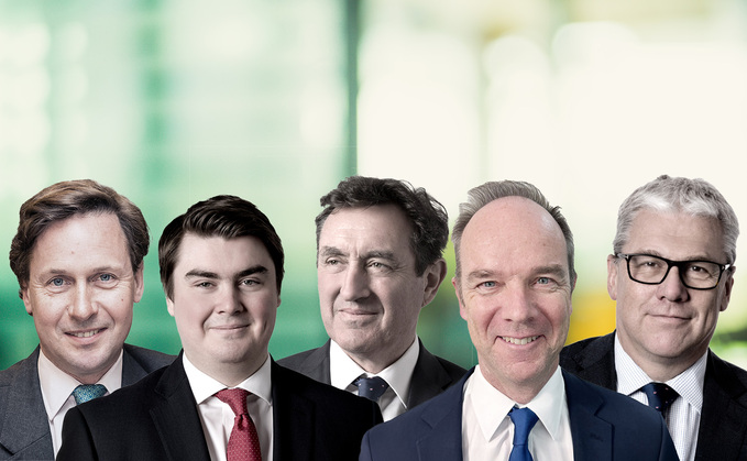 (L-R) Alex Illingworth, Charlie Fricker, James Rowsell, Simon Edelsten and Tim Gregory, fund managers at Goshawk Asset Management.