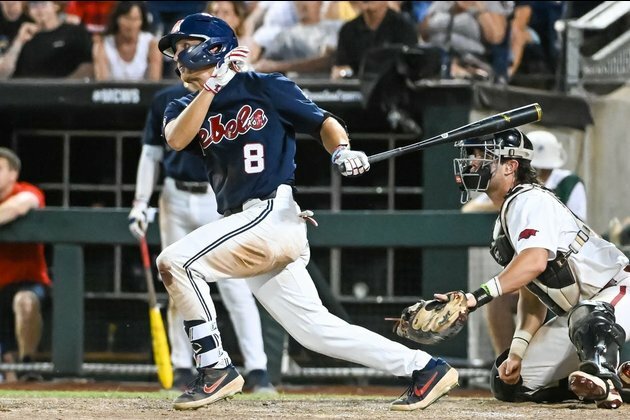 Ole Miss cruises past Arkansas in CWS