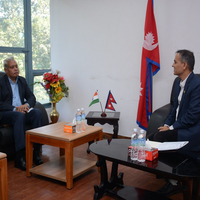 Indian Ambassador makes courtesy call on Nepal Home Minister, discuss about assistance for March election