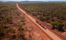 Mineral Resources autonomous road trains on the demonstration run. Photo courtesy Mineral Resources