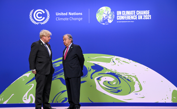 Antonio Guterres with PM Boris Johnson at the COP26 Climate Summit